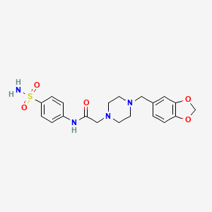 molecular formula C20H24N4O5S B2357797 2-[4-(1,3-benzodioxol-5-ylmethyl)piperazin-1-yl]-N-(4-sulfamoylphenyl)acetamide CAS No. 325729-20-2