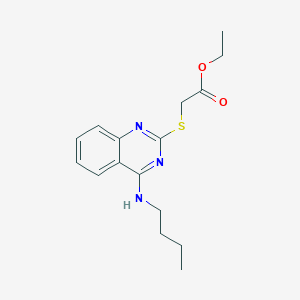 molecular formula C16H21N3O2S B2357799 Ethyl 2-[4-(butylamino)quinazolin-2-yl]sulfanylacetate CAS No. 422532-65-8