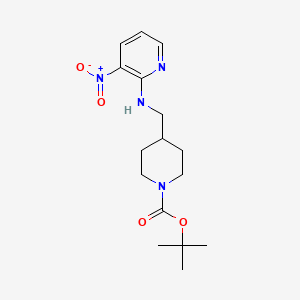 molecular formula C16H24N4O4 B2357807 4-[(3-硝基吡啶-2-氨基)-甲基]-哌啶-1-甲酸叔丁酯 CAS No. 939986-18-2