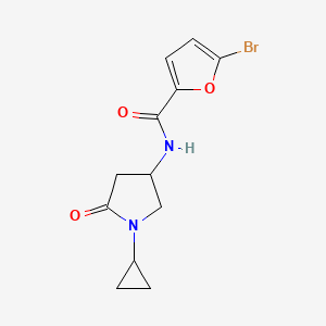 molecular formula C12H13BrN2O3 B2357809 5-bromo-N-(1-cyclopropyl-5-oxopyrrolidin-3-yl)furan-2-carboxamide CAS No. 1396888-34-8