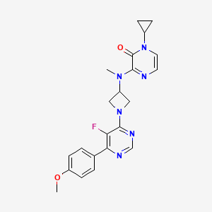 1-Cyclopropyl-3-[[1-[5-fluoro-6-(4-methoxyphenyl)pyrimidin-4-yl]azetidin-3-yl]-methylamino]pyrazin-2-one
