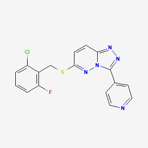 molecular formula C17H11ClFN5S B2357815 6-[(2-Chloro-6-fluorophenyl)methylsulfanyl]-3-pyridin-4-yl-[1,2,4]triazolo[4,3-b]pyridazine CAS No. 868970-21-2