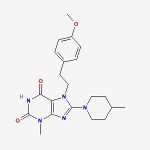 molecular formula C21H27N5O3 B2357818 7-(4-methoxyphenethyl)-3-methyl-8-(4-methylpiperidin-1-yl)-1H-purine-2,6(3H,7H)-dione CAS No. 919017-71-3