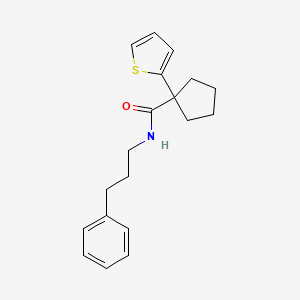 N-(3-phenylpropyl)-1-(thiophen-2-yl)cyclopentanecarboxamide