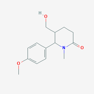 molecular formula C14H19NO3 B2357825 5-(Hydroxymethyl)-6-(4-methoxyphenyl)-1-methylpiperidin-2-one CAS No. 1315367-04-4