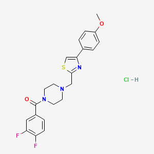 molecular formula C22H22ClF2N3O2S B2357832 (3,4-Difluorophenyl)(4-((4-(4-methoxyphenyl)thiazol-2-yl)methyl)piperazin-1-yl)methanone hydrochloride CAS No. 1216542-85-6