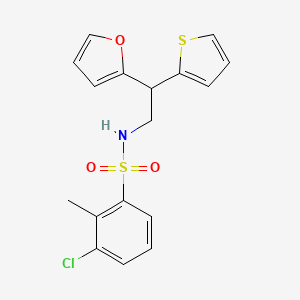 molecular formula C17H16ClNO3S2 B2357835 3-氯-N-[2-(呋喃-2-基)-2-(噻吩-2-基)乙基]-2-甲基苯-1-磺酰胺 CAS No. 2097858-30-3