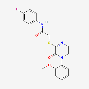 N-(4-fluorophenyl)-2-[4-(2-methoxyphenyl)-3-oxopyrazin-2-yl]sulfanylacetamide