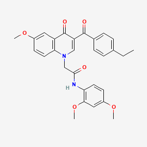 N-(2,4-dimethoxyphenyl)-2-(3-(4-ethylbenzoyl)-6-methoxy-4-oxoquinolin-1(4H)-yl)acetamide