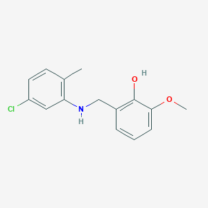 molecular formula C15H16ClNO2 B2357846 2-{[(5-Chloro-2-methylphenyl)amino]methyl}-6-methoxyphenol CAS No. 196875-56-6
