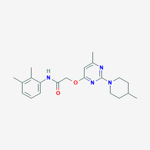 molecular formula C21H28N4O2 B2357850 N-(2,3-二甲基苯基)-2-{[6-甲基-2-(4-甲基哌啶-1-基)嘧啶-4-基]氧基}乙酰胺 CAS No. 1226441-16-2