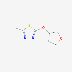 molecular formula C7H10N2O2S B2357853 2-Methyl-5-(oxolan-3-yloxy)-1,3,4-thiadiazole CAS No. 2175978-47-7