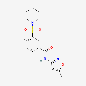 4-chloro-N-(5-methyl-1,2-oxazol-3-yl)-3-(piperidin-1-ylsulfonyl)benzamide