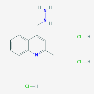 molecular formula C11H16Cl3N3 B2357863 4-(Hydrazinylmethyl)-2-methylquinoline trihydrochloride CAS No. 1240528-56-6