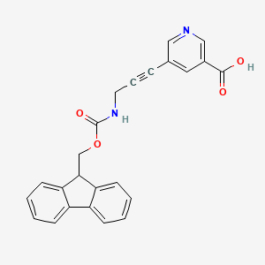 molecular formula C24H18N2O4 B2357869 5-[3-(9H-Fluoren-9-ylmethoxycarbonylamino)prop-1-ynyl]pyridine-3-carboxylic acid CAS No. 2470436-17-8