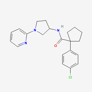 molecular formula C21H24ClN3O B2357872 1-(4-氯苯基)-N-(1-(吡啶-2-基)吡咯烷-3-基)环戊烷甲酰胺 CAS No. 1795359-04-4