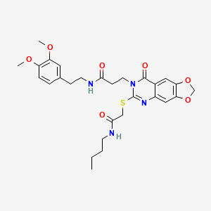 3-[6-{[2-(butylamino)-2-oxoethyl]thio}-8-oxo[1,3]dioxolo[4,5-g]quinazolin-7(8H)-yl]-N-[2-(3,4-dimethoxyphenyl)ethyl]propanamide