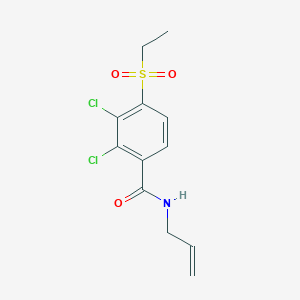 molecular formula C12H13Cl2NO3S B2357883 N-烯丙基-2,3-二氯-4-(乙基磺酰基)苯甲酰胺 CAS No. 477867-72-4