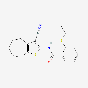N-(3-cyano-5,6,7,8-tetrahydro-4H-cyclohepta[b]thiophen-2-yl)-2-ethylsulfanylbenzamide