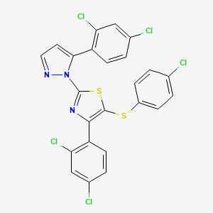 4-chlorophenyl 4-(2,4-dichlorophenyl)-2-[5-(2,4-dichlorophenyl)-1H-pyrazol-1-yl]-1,3-thiazol-5-yl sulfide