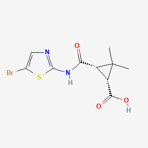 molecular formula C10H11BrN2O3S B2357896 (1R,3S)-3-[(5-Bromo-1,3-thiazol-2-yl)carbamoyl]-2,2-dimethylcyclopropane-1-carboxylic acid CAS No. 1929679-92-4