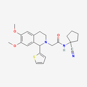 molecular formula C23H27N3O3S B2357898 N-(1-cyanocyclopentyl)-2-(6,7-dimethoxy-1-thiophen-2-yl-3,4-dihydro-1H-isoquinolin-2-yl)acetamide CAS No. 924398-16-3