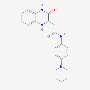 2-(3-oxo-1,2,3,4-tetrahydroquinoxalin-2-yl)-N-(4-(piperidin-1-yl)phenyl)acetamide