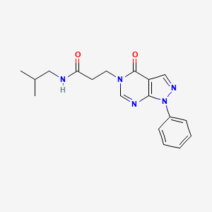 molecular formula C18H21N5O2 B2357906 N-イソブチル-3-(4-オキソ-1-フェニル-1H-ピラゾロ[3,4-d]ピリミジン-5(4H)-イル)プロパンアミド CAS No. 946234-78-2