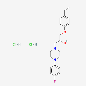 molecular formula C21H29Cl2FN2O2 B2357920 1-(4-エチルフェノキシ)-3-[4-(4-フルオロフェニル)ピペラジン-1-イル]プロパン-2-オール ジヒドロクロリド CAS No. 1052420-34-4