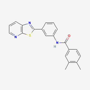 molecular formula C21H17N3OS B2357923 N-(3-(Thiazolo[5,4-b]pyridin-2-yl)phenyl)-3,4-dimethylbenzamid CAS No. 863592-44-3