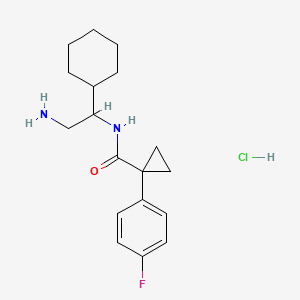 N-(2-Amino-1-cyclohexylethyl)-1-(4-fluorophenyl)cyclopropane-1-carboxamide;hydrochloride