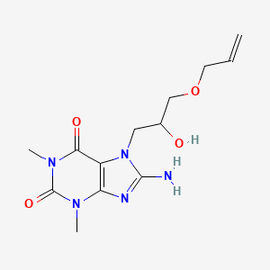 molecular formula C13H19N5O4 B2357927 7-(3-(allyloxy)-2-hydroxypropyl)-8-amino-1,3-dimethyl-1H-purine-2,6(3H,7H)-dione CAS No. 876892-11-4