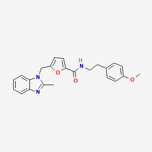 N-(4-methoxyphenethyl)-5-((2-methyl-1H-benzo[d]imidazol-1-yl)methyl)furan-2-carboxamide