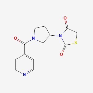 molecular formula C13H13N3O3S B2357941 3-(1-Isonicotinoylpyrrolidin-3-yl)thiazolidine-2,4-dione CAS No. 1798486-13-1