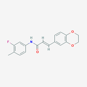 molecular formula C18H16FNO3 B2357951 (E)-3-(2,3-二氢-1,4-苯并二氧杂环-6-基)-N-(3-氟-4-甲基苯基)丙-2-烯酰胺 CAS No. 882081-77-8