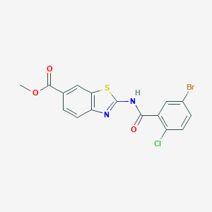 Methyl 2-[(5-bromo-2-chlorobenzoyl)amino]-1,3-benzothiazole-6-carboxylate