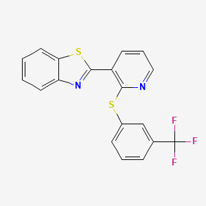 molecular formula C19H11F3N2S2 B2357961 2-(2-{[3-(三氟甲基)苯基]硫烷基}-3-吡啶基)-1,3-苯并噻唑 CAS No. 337920-50-0