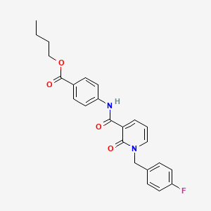 molecular formula C24H23FN2O4 B2357963 4-(1-(4-fluorobenzyl)-2-oxo-1,2-dihydropyridine-3-carboxamido)benzoate de butyle CAS No. 946301-85-5