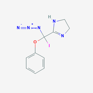 molecular formula C10H10IN5O B235797 Iodoazidophenoxymethylimidazoline CAS No. 149849-88-7