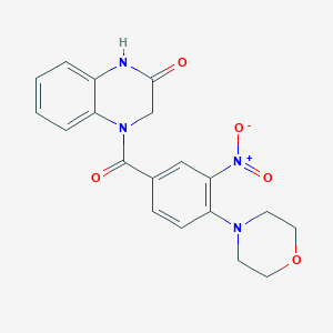 molecular formula C19H18N4O5 B2357975 4-(4-morpholino-3-nitrobenzoyl)-3,4-dihydroquinoxalin-2(1H)-one CAS No. 306729-92-0