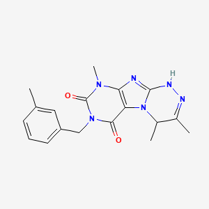 molecular formula C18H20N6O2 B2357981 3,4,9-trimethyl-7-[(3-methylphenyl)methyl]-1H,4H,6H,7H,8H,9H-[1,2,4]triazino[4,3-g]purine-6,8-dione CAS No. 919028-58-3