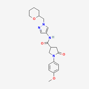 1-(4-methoxyphenyl)-5-oxo-N-(1-((tetrahydro-2H-pyran-2-yl)methyl)-1H-pyrazol-4-yl)pyrrolidine-3-carboxamide