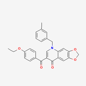 molecular formula C27H23NO5 B2357984 7-(4-Ethoxybenzoyl)-5-[(3-methylphenyl)methyl]-[1,3]dioxolo[4,5-g]quinolin-8-one CAS No. 866016-76-4