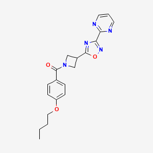 molecular formula C20H21N5O3 B2357992 (4-Butoxyphenyl)(3-(3-(pyrimidin-2-yl)-1,2,4-oxadiazol-5-yl)azetidin-1-yl)methanone CAS No. 1324107-30-3