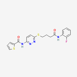 N-(6-((4-((2-fluorophenyl)amino)-4-oxobutyl)thio)pyridazin-3-yl)thiophene-2-carboxamide
