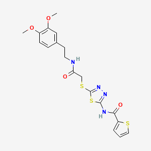 N-(5-((2-((3,4-dimethoxyphenethyl)amino)-2-oxoethyl)thio)-1,3,4-thiadiazol-2-yl)thiophene-2-carboxamide