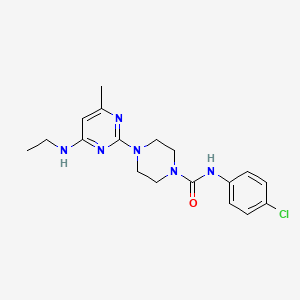 molecular formula C18H23ClN6O B2358014 N-(4-chlorophenyl)-4-(4-(ethylamino)-6-methylpyrimidin-2-yl)piperazine-1-carboxamide CAS No. 923165-46-2