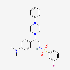 N-(2-(4-(dimethylamino)phenyl)-2-(4-phenylpiperazin-1-yl)ethyl)-3-fluorobenzenesulfonamide