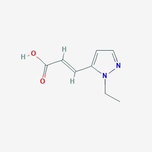 molecular formula C8H10N2O2 B2358018 3-(1-ethyl-1H-pyrazol-5-yl)prop-2-enoic acid CAS No. 1344885-02-4; 1613049-67-4