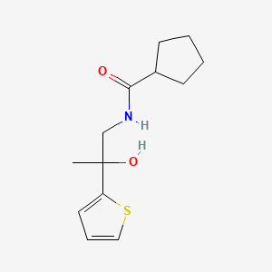 molecular formula C13H19NO2S B2358019 N-(2-hydroxy-2-(thiophen-2-yl)propyl)cyclopentanecarboxamide CAS No. 1351658-72-4